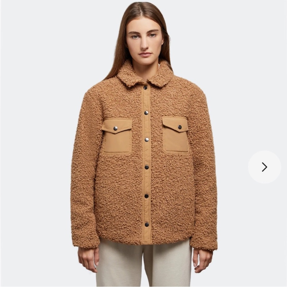 ONIA Tan Brown Teddy Sherpa Nylon Jacket S